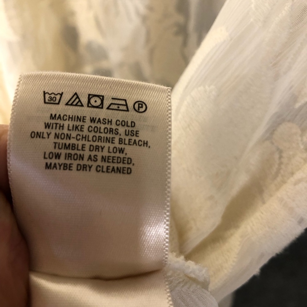 Anthro Vanessa Virginia Top Sz S Sheer Romantic Boho Victorian Filigree Cream - Picture 8 of 8